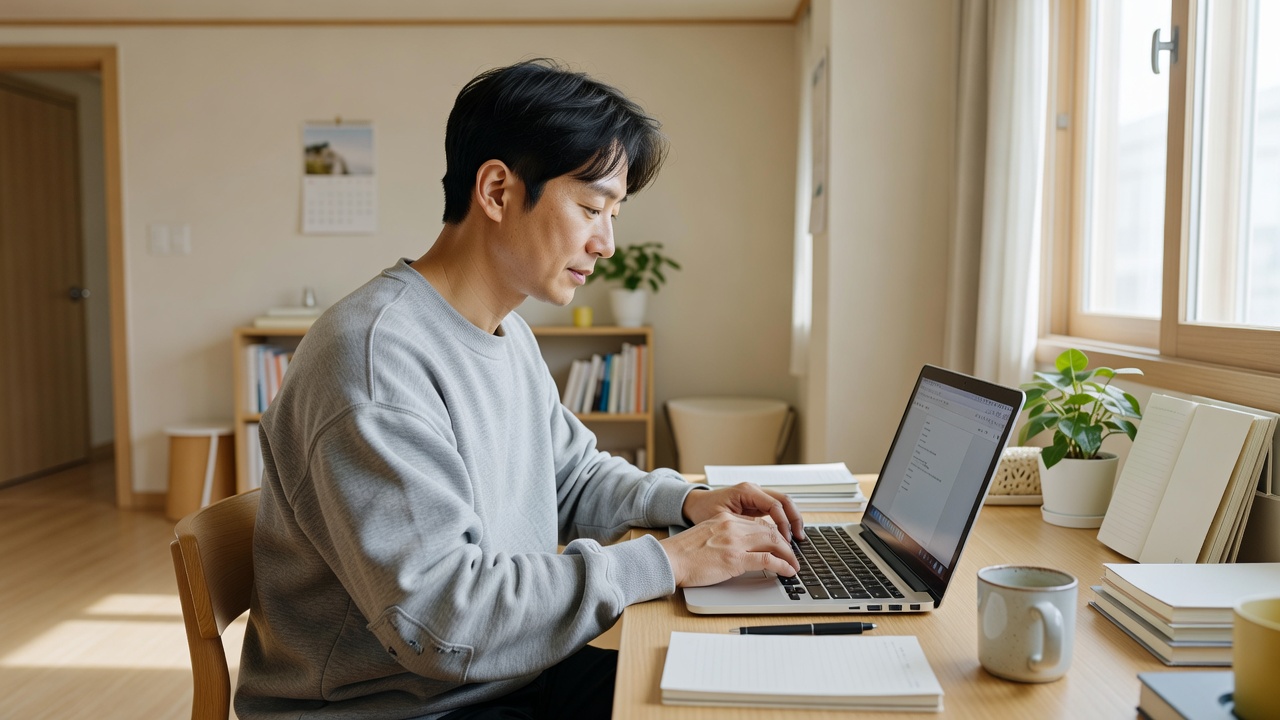 의학사전을 검색하는 일상적인 모습
