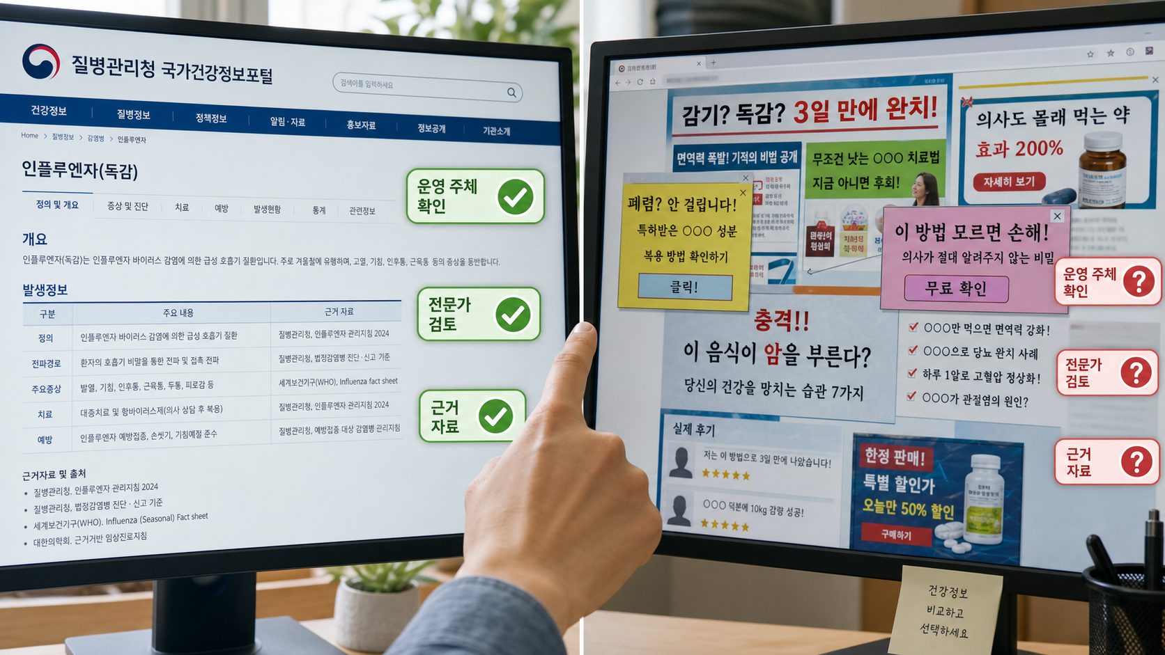 질병정보를 신뢰할 수 있는 자료로 선택하는 핵심 기준과 비교 포인트