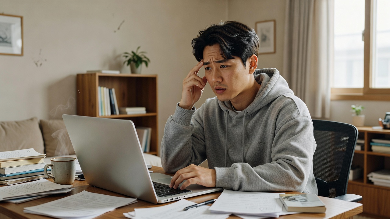 질병정보 검색 시 흔한 실수를 보여주는 일상 장면