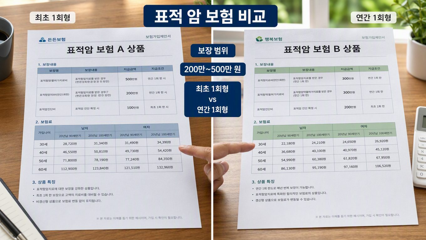 표적 암 보험 상품별 보장 범위와 비교 기준 정리