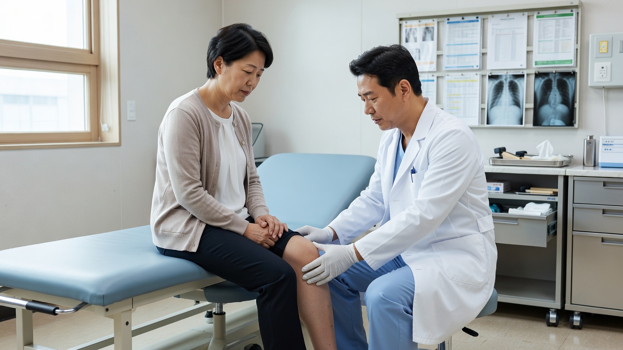 관절염 증상으로 정형외과 상담을 받는 환자