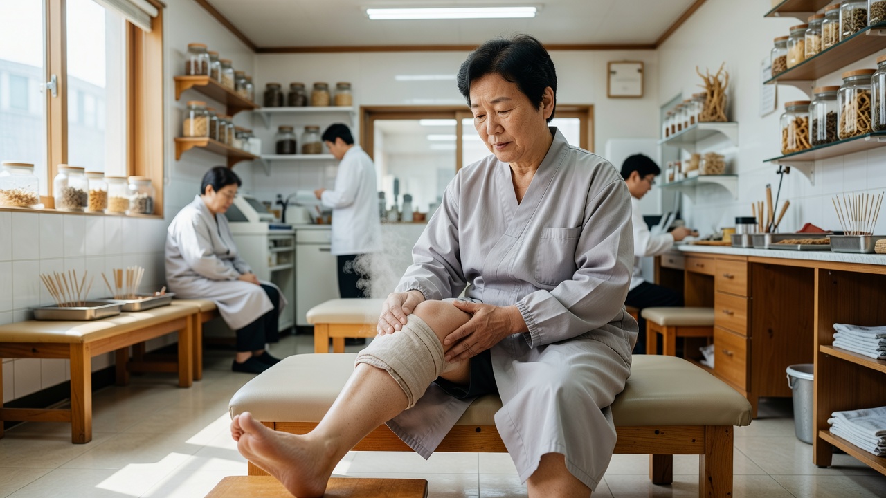 관절염 치료 초기 단계의 무릎 스트레칭과 온찜질