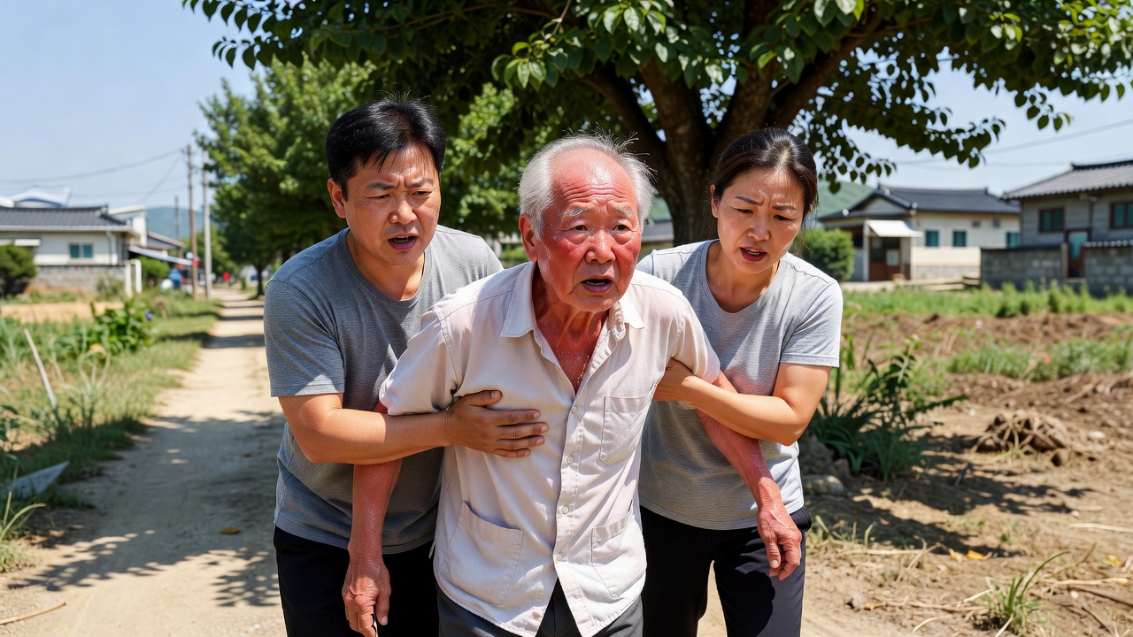 온열질환 사망 위험이 높은 열사병 응급 상황 장면