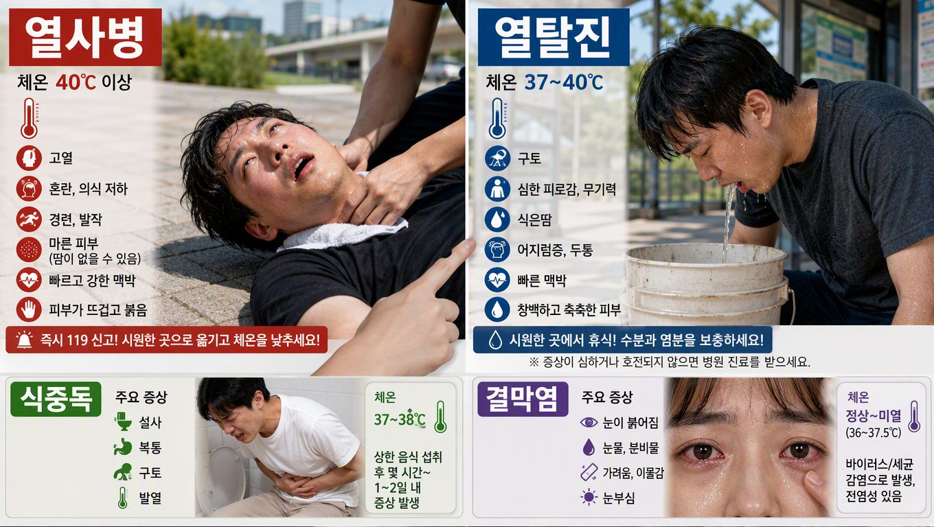 여름철의 병 증상으로 구분하는 방법